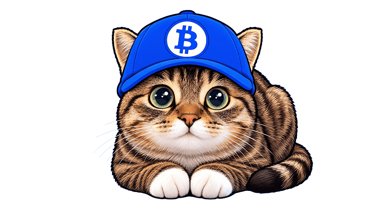 Based Cat, a tabby cat in a Bitcoin cap